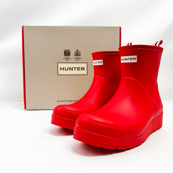 Red Hunter Rain Boots Short Short Gloss Womens Original Hunter